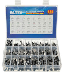 Bojack 24value Aluminum Electrolytic Capacitor Assortment Box Kit Range 0.1uf－1000uf 630 Pieces