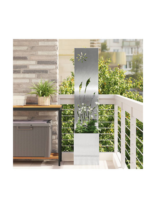 vidaXL Γλάστρα Μεταλλική Ασημι 32x140εκ.