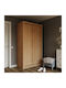Ușă dublă Dulap de Haine Glisare Linea Golden Oak 120x60x215cm