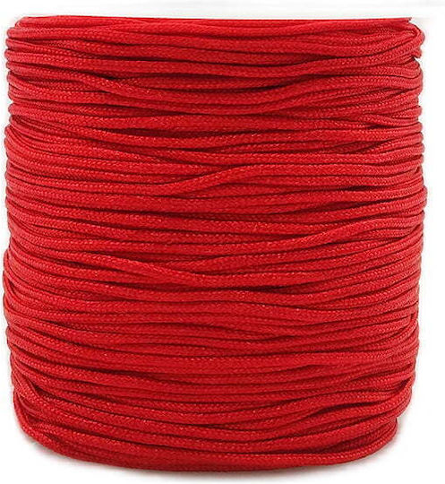 Schnürsenkel Synthese Gewebtes Makrame Rot 1mm 50m 13-07