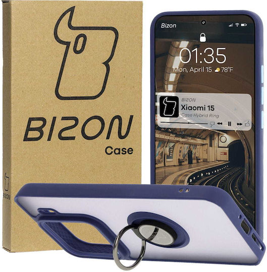 Bizon Back Cover Tempered Glass / Σιλικόνης / Πλαστικό Navy Μπλε (Xiaomi 15)