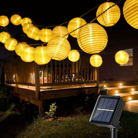 Set of 10 Hanging Solar Lights Garland with Warm White Light