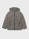 Kids Casual Long Jacket with Hood Stone