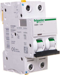 Circuit Breaker 1p+n C 2A 10kA AC IC60H-C2-1N A9F07602