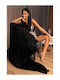 Cotton Market Κουβέρτα Fleece Μονή 170x210εκ. Black