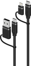 Alogic USB to Lightning / Type-C Cable 0.254m ELSI4IN1U2BK1.5