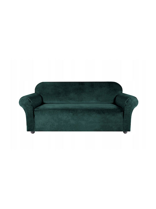 Ubieramy Meble Elastische Abdeckung für Dreisitziges Sofa Bottle Green 1Stück