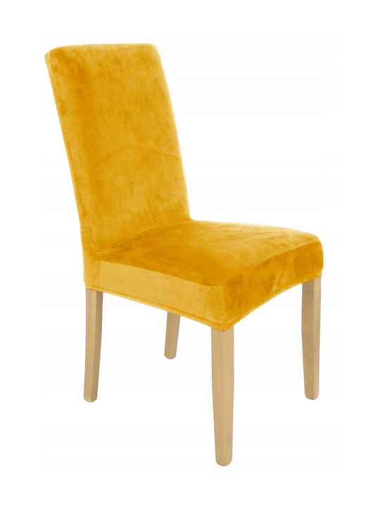 Ubieramy Meble Elastic Cover for Chair Mustard Velvet 1pcs