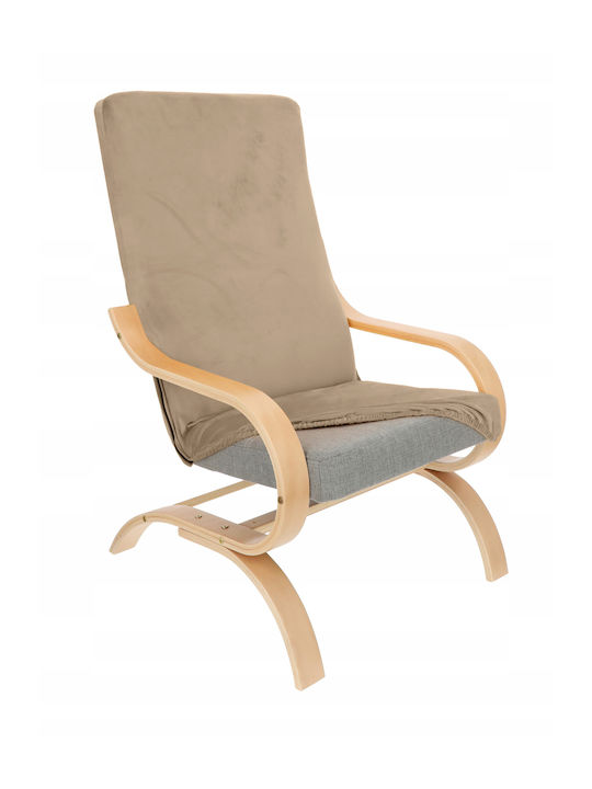 Ubieramy Meble Elastische Abdeckung für Stuhl Beige Cappuccino 1Stück