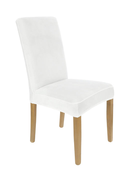 Ubieramy Meble Husă Elastică Scaun White Velvet 1buc