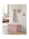 Stool For Living Room With Storage Space Wooden Pink 76x38x38cm