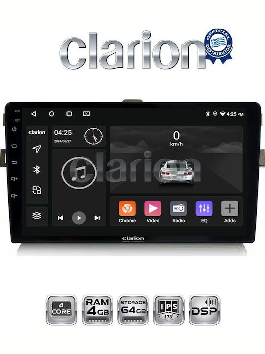 Clarion Ηχοσύστημα Αυτοκινήτου για Toyota Auris 2007 > 2012 (Bluetooth/USB/WiFi/GPS/Apple-Carplay/Android-Auto)