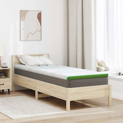 vidaXL Топ Матрак Едноличен Полиестер 80x200x6см