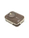 Uncle George Microwave Plastic Lunch Box Brown 1300ml