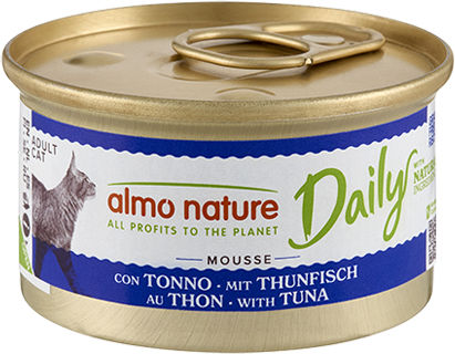 Almo Nature Daily Wet Food for Adult Cats in Cans with Tuna, Meat and Fish Grain-Free 85gr
