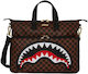 Sprayground Sharks Σακ Βουαγιάζ Καφέ από Δερματίνη Μ40xΠ5xΥ32εκ.