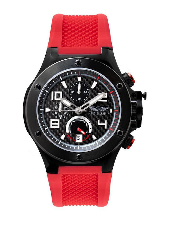 Herrenuhr 42mm Batterie mit Rot Kautschukarmband