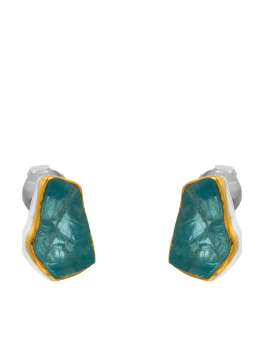 Bizoutaki Earrings made of Silver Gold Plated with Stones