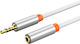 Cabletime 3,5mm Klinkenkabel mit 3,5mm Buchse Weiß 1,5m mit Vergoldeten Anschlüssen