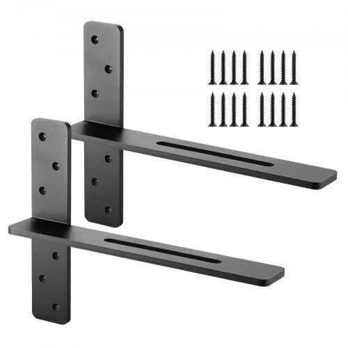 Vevor 2 Pcs Shelf Brackets 16 Inch 406.4 Mm Heavy Duty Floating Shelf Brackets