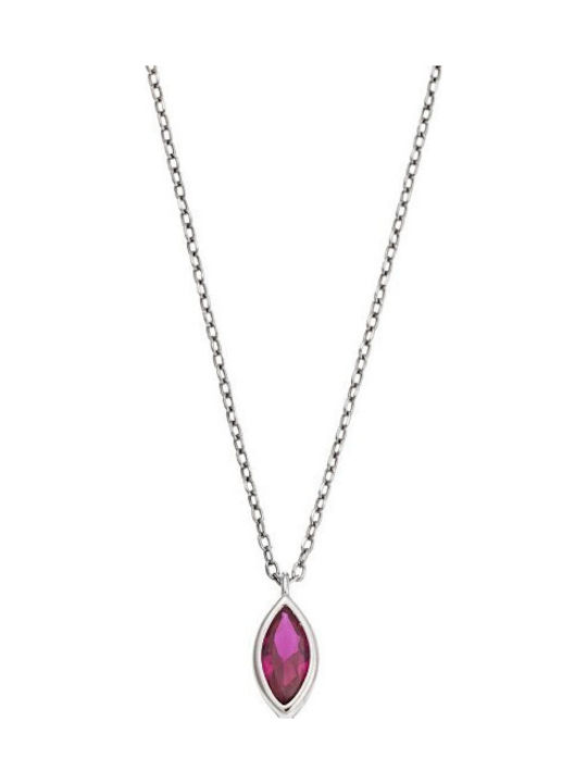 Senza Senza Κολιέ aus Silber mit Zirkon Fuchsia
