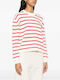 Women's Sweater Cotton Striped Red, White