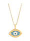 Charmy Charmy Lucky Charm Eye Necklace made of Gold Plated Steel Blue