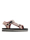 Flache Sandalen für Damen in Burgundisch Farbe
