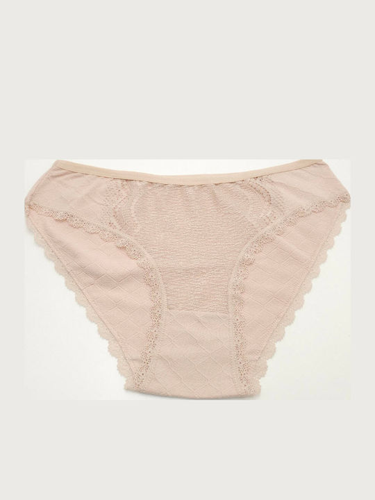 Power Flower Women's Slip with Lace Beige