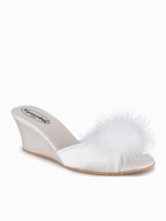 Yfantidis Bridal Slippers White