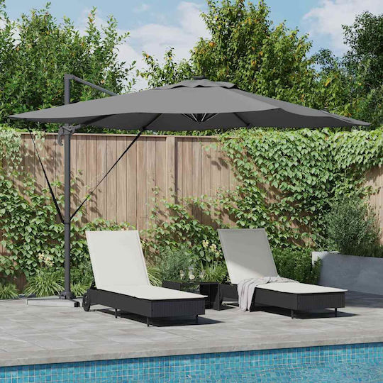 Hanging Aluminum Grey Garden & Terrace Parasol 2.85x2.85xHeight 2.7m