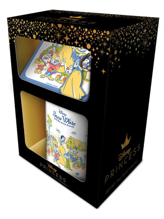 Snow White Seven Dwarfs Pastel Princess Mug Coaster Keychain Gift Set