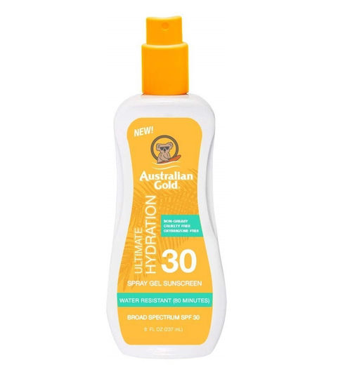 Australian Gold Gel de Protecție Solară Waterproof pentru Corp SPF30 Spray 237ml