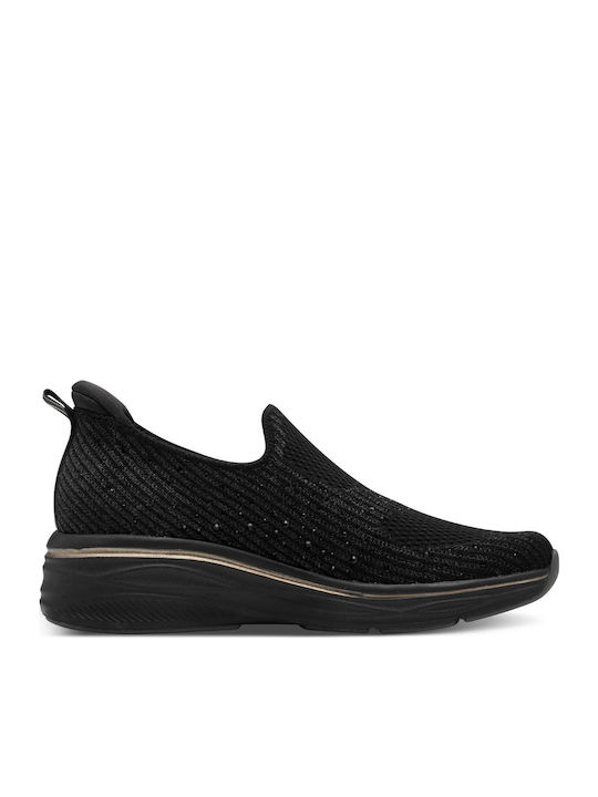 Women's Slip-Ons Made Of Synthetic Leather Black