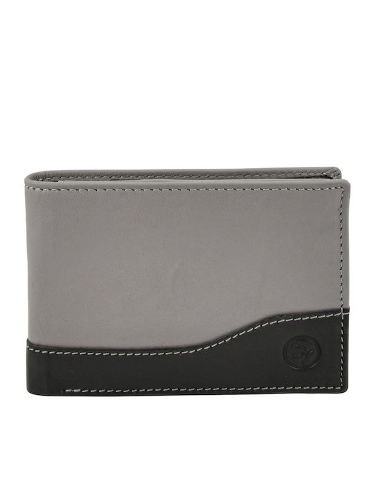 Leather Men's Wallet Classic with RFID Gray
