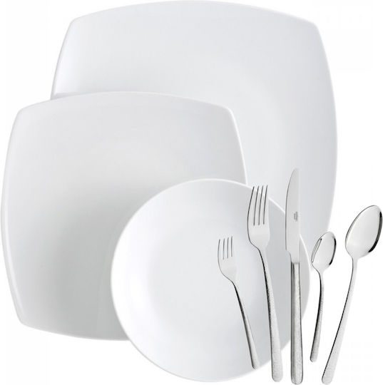 Lubiana White Porcelain Dinnerware Set 50pcs