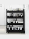vidaXL Wooden Kitchen Trolley 4 Tiers Black 60x20x82cm