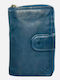 Large Leather Women's Wallet Blue