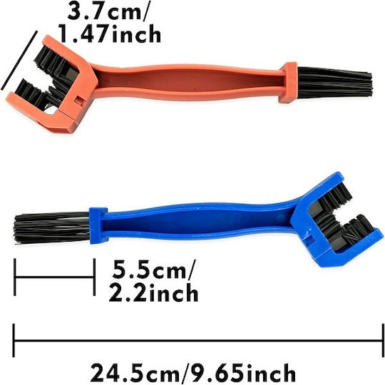 Четка за Почистване на Верига за Велосипед и Мотоциклет 24.5 См W16907-1 Червено Синьо