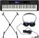 Casio Ключова дума CT-S400BK с 61 Динамичен Клавиши с Слушалки Черен