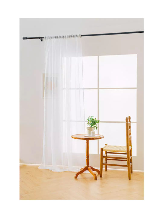 Cotton Market Curtain with Pencil Pleat White 145x250cm