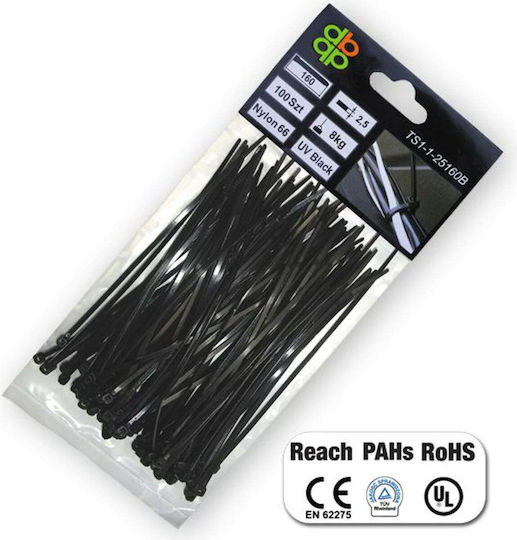 Black Plastic Strap 3.6 X 150mm 100pcs