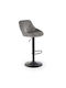 Stool Bar Upholstered with Velvet Gray