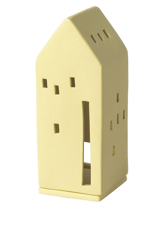 Raeder Lighthouse Candle Holder suitable for Tealights Ceramic in Yellow Color 5.7x7x14cm 1pcs