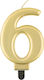 GoDan Birthday Candle Number "6" in Gold Color ...