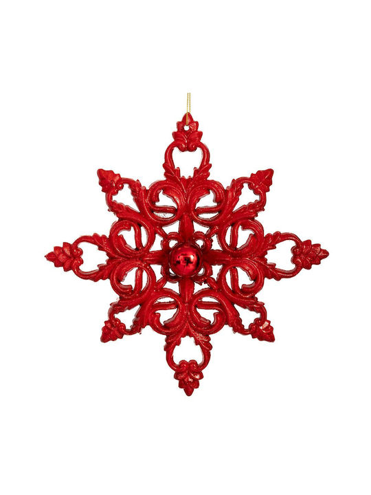 Hanging Hanging Snowflake Ornament Red