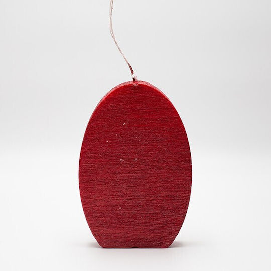 Lumânare Ou Roșu Rustic Metalic 12x15cm Pachet 3 Bucăți