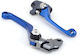 Innovaciones MS Set of Motorcycle Brake/Clutch Levers Flexible Adjustable for Yamaha YZ250F Blue L61M-R65M