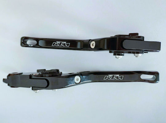 KTM Set of Motorcycle Brake/Clutch Levers Flexible Adjustable for KTM 1190 Adventure R 1190-1290 Black KTMDV65853