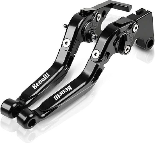 Innovaciones MS Set Brems-/Kupplungshebel für Motorräder Flexibel Einstellbar Schwarz 072/108ΒΝL